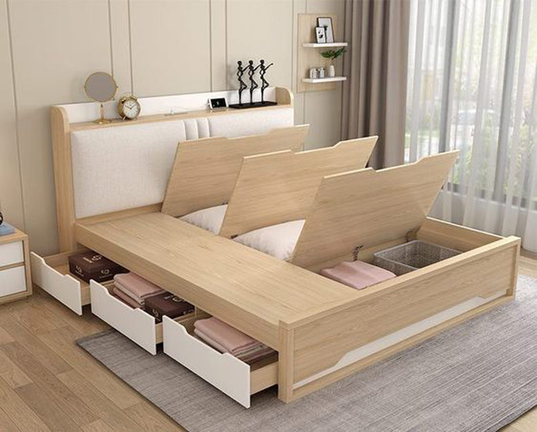 Mẫu giường ngủ hiện đại, có tính thẩm mỹ cao được thiết kế thông minh