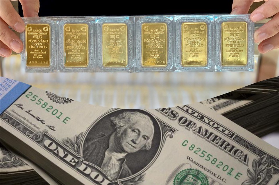 Vàng trong nước và thế giới đồng loại giảm trong khi đồng USD tăng